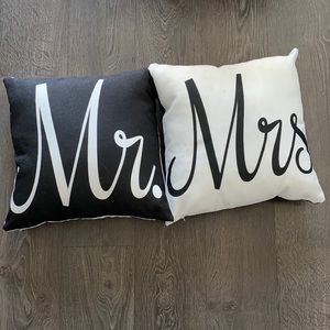 Mr. & Mrs. Throw Pillows